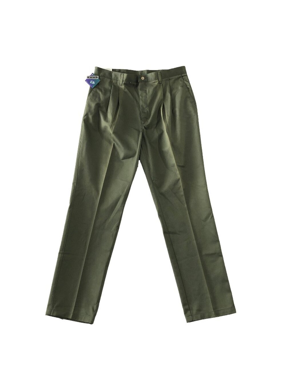 NWT Wrangler Riata Pants Mans Size Olive Green Relaxed Fit Pleated Cotton